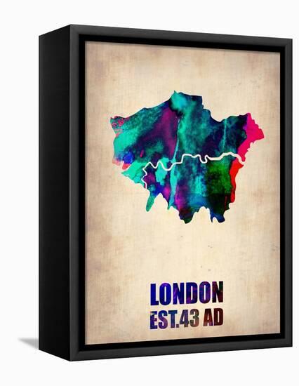 London Watercolor Map 2-NaxArt-Framed Stretched Canvas