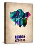 London Watercolor Map 2-NaxArt-Stretched Canvas