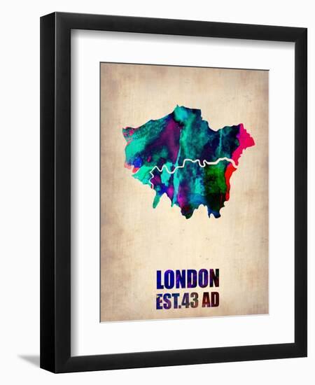 London Watercolor Map 2-NaxArt-Framed Art Print