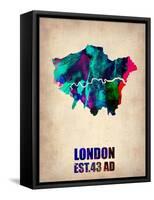 London Watercolor Map 2-NaxArt-Framed Stretched Canvas