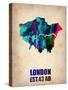 London Watercolor Map 2-NaxArt-Stretched Canvas