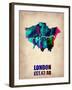 London Watercolor Map 2-NaxArt-Framed Art Print