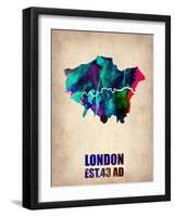 London Watercolor Map 2-NaxArt-Framed Art Print