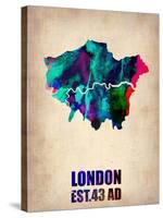 London Watercolor Poster-NaxArt-Stretched Canvas