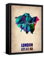 London Watercolor Poster-NaxArt-Framed Stretched Canvas