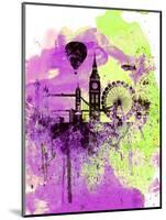 London Watercolor Skyline 1-NaxArt-Mounted Art Print