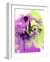 London Watercolor Skyline 1-NaxArt-Framed Art Print