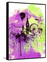 London Watercolor Skyline 1-NaxArt-Framed Stretched Canvas