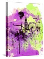 London Watercolor Skyline 1-NaxArt-Stretched Canvas
