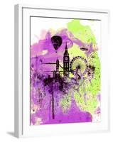 London Watercolor Skyline 1-NaxArt-Framed Art Print