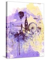 London Watercolor Skyline-NaxArt-Stretched Canvas