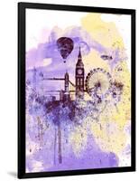 London Watercolor Skyline-NaxArt-Framed Art Print