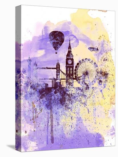 London Watercolor Skyline-NaxArt-Stretched Canvas