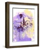 London Watercolor Skyline-NaxArt-Framed Art Print