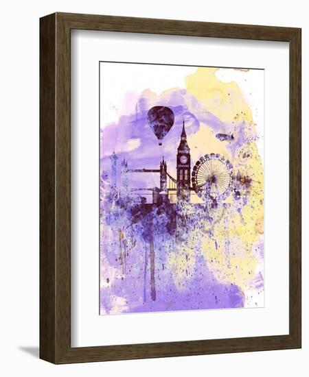 London Watercolor Skyline-NaxArt-Framed Art Print