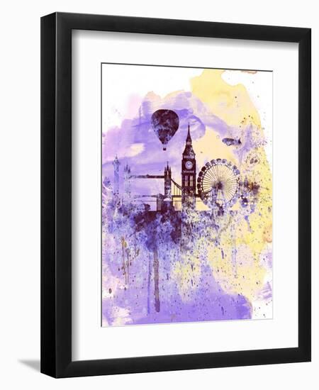London Watercolor Skyline-NaxArt-Framed Art Print