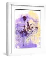 London Watercolor Skyline-NaxArt-Framed Art Print