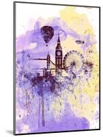 London Watercolor Skyline-NaxArt-Mounted Art Print