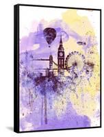 London Watercolor Skyline-NaxArt-Framed Stretched Canvas