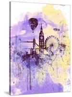 London Watercolor Skyline-NaxArt-Stretched Canvas