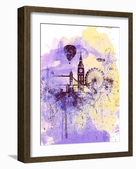 London Watercolor Skyline-NaxArt-Framed Art Print