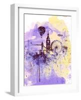 London Watercolor Skyline-NaxArt-Framed Art Print