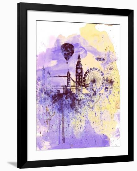 London Watercolor Skyline-NaxArt-Framed Art Print