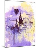 London Watercolor Skyline-NaxArt-Mounted Art Print