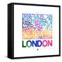 London Watercolor Street Map-NaxArt-Framed Stretched Canvas