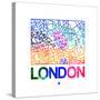 London Watercolor Street Map-NaxArt-Stretched Canvas