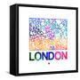 London Watercolor Street Map-NaxArt-Framed Stretched Canvas