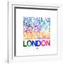 London Watercolor Street Map-NaxArt-Framed Art Print