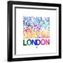 London Watercolor Street Map-NaxArt-Framed Art Print