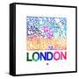 London Watercolor Street Map-NaxArt-Framed Stretched Canvas