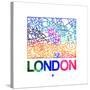 London Watercolor Street Map-NaxArt-Stretched Canvas