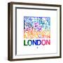 London Watercolor Street Map-NaxArt-Framed Premium Giclee Print