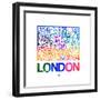 London Watercolor Street Map-NaxArt-Framed Premium Giclee Print