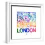 London Watercolor Street Map-NaxArt-Framed Premium Giclee Print