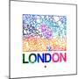 London Watercolor Street Map-NaxArt-Mounted Premium Giclee Print