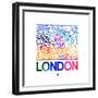 London Watercolor Street Map-NaxArt-Framed Premium Giclee Print