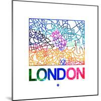 London Watercolor Street Map-NaxArt-Mounted Premium Giclee Print