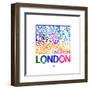 London Watercolor Street Map-NaxArt-Framed Art Print