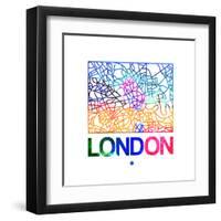 London Watercolor Street Map-NaxArt-Framed Art Print