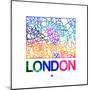 London Watercolor Street Map-NaxArt-Mounted Art Print