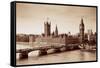 London Westminster with Big Ben and Bridge.-Songquan Deng-Framed Stretched Canvas