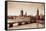 London Westminster with Big Ben and Bridge.-Songquan Deng-Framed Stretched Canvas