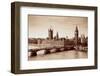 London Westminster with Big Ben and Bridge.-Songquan Deng-Framed Photographic Print