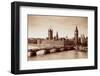 London Westminster with Big Ben and Bridge.-Songquan Deng-Framed Photographic Print