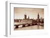 London Westminster with Big Ben and Bridge.-Songquan Deng-Framed Photographic Print