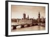 London Westminster with Big Ben and Bridge.-Songquan Deng-Framed Photographic Print